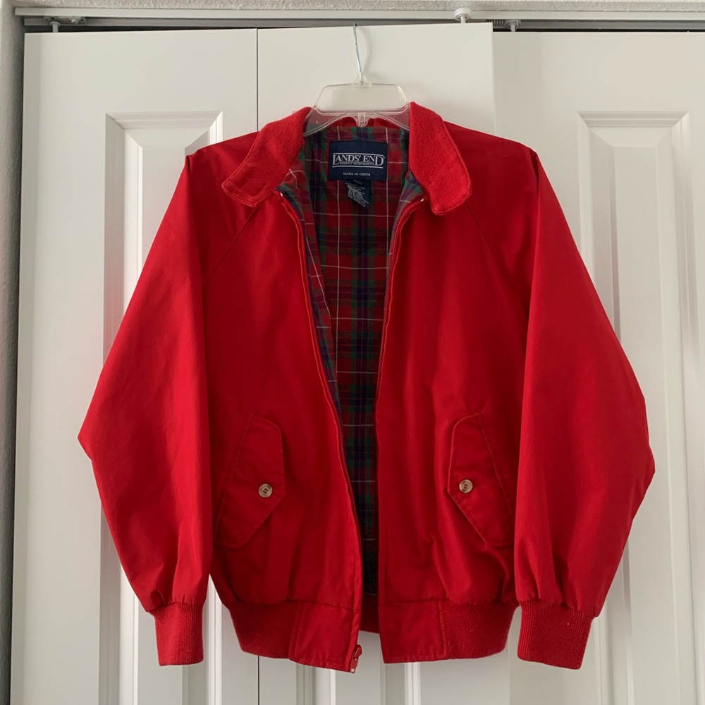 Vintage Lands' End Vibrant Red Jacket